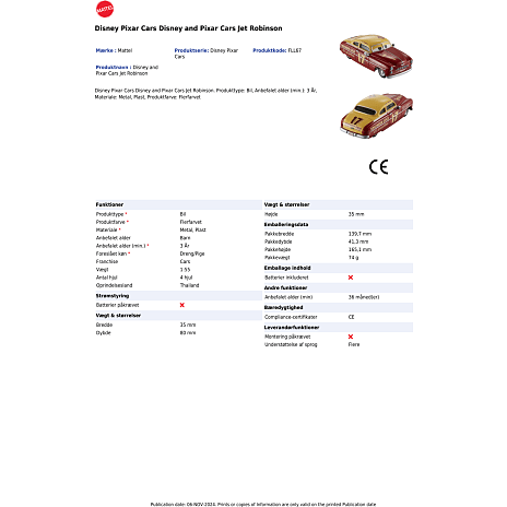 Disney Pixar Cars 3, 1 stk. legetøjsbil