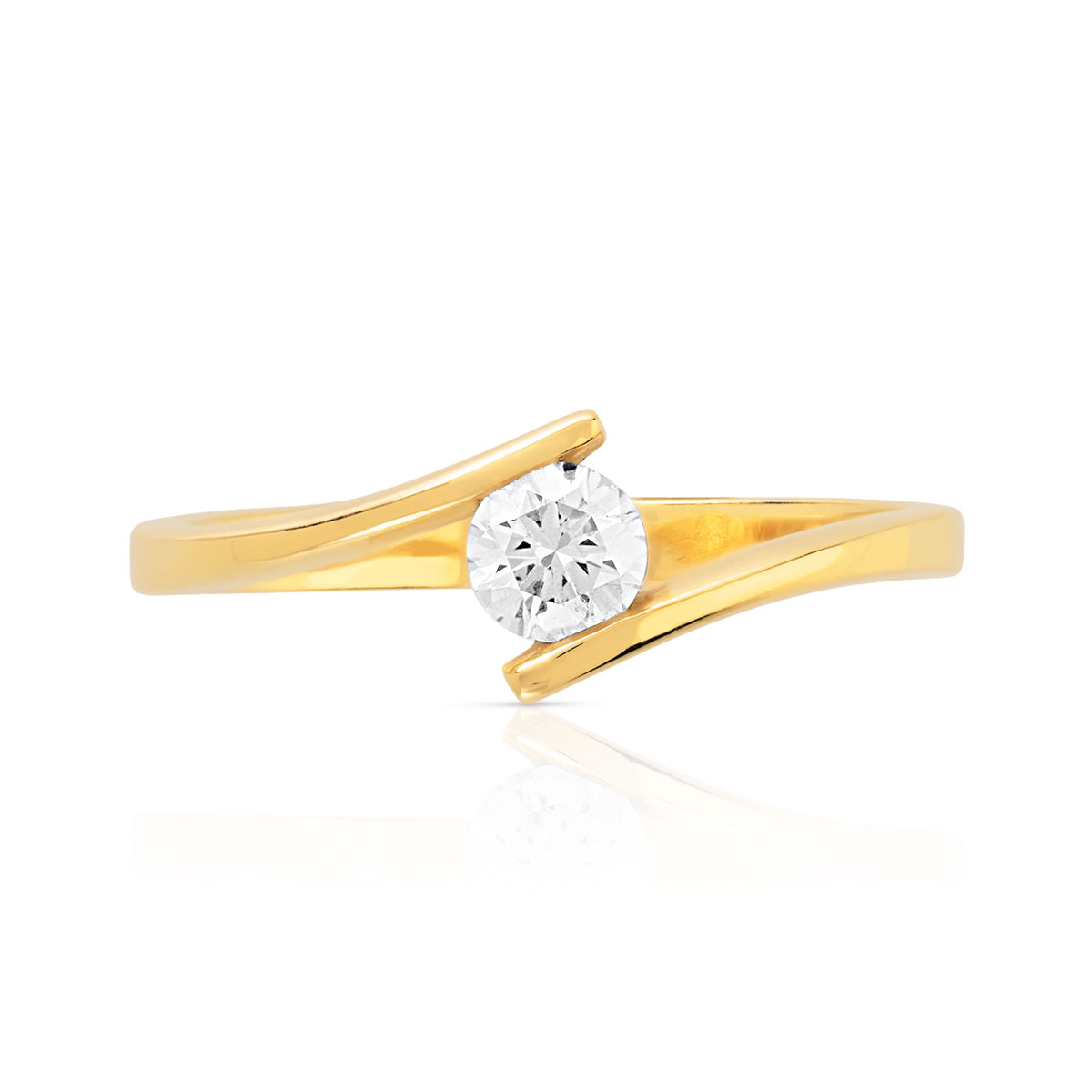 Solitaire or 750 diamant 0.25 carat H/P1