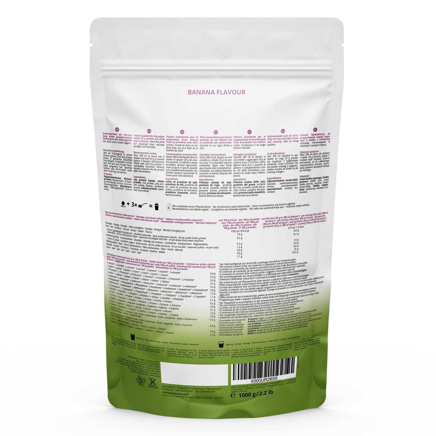Nutri+ 6K Eiweißpulver 2kg - Protein Shake ohne Whey