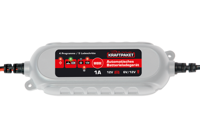 Dino KRAFTPAKET Batterieladegerät  6/12V 1A + Ring