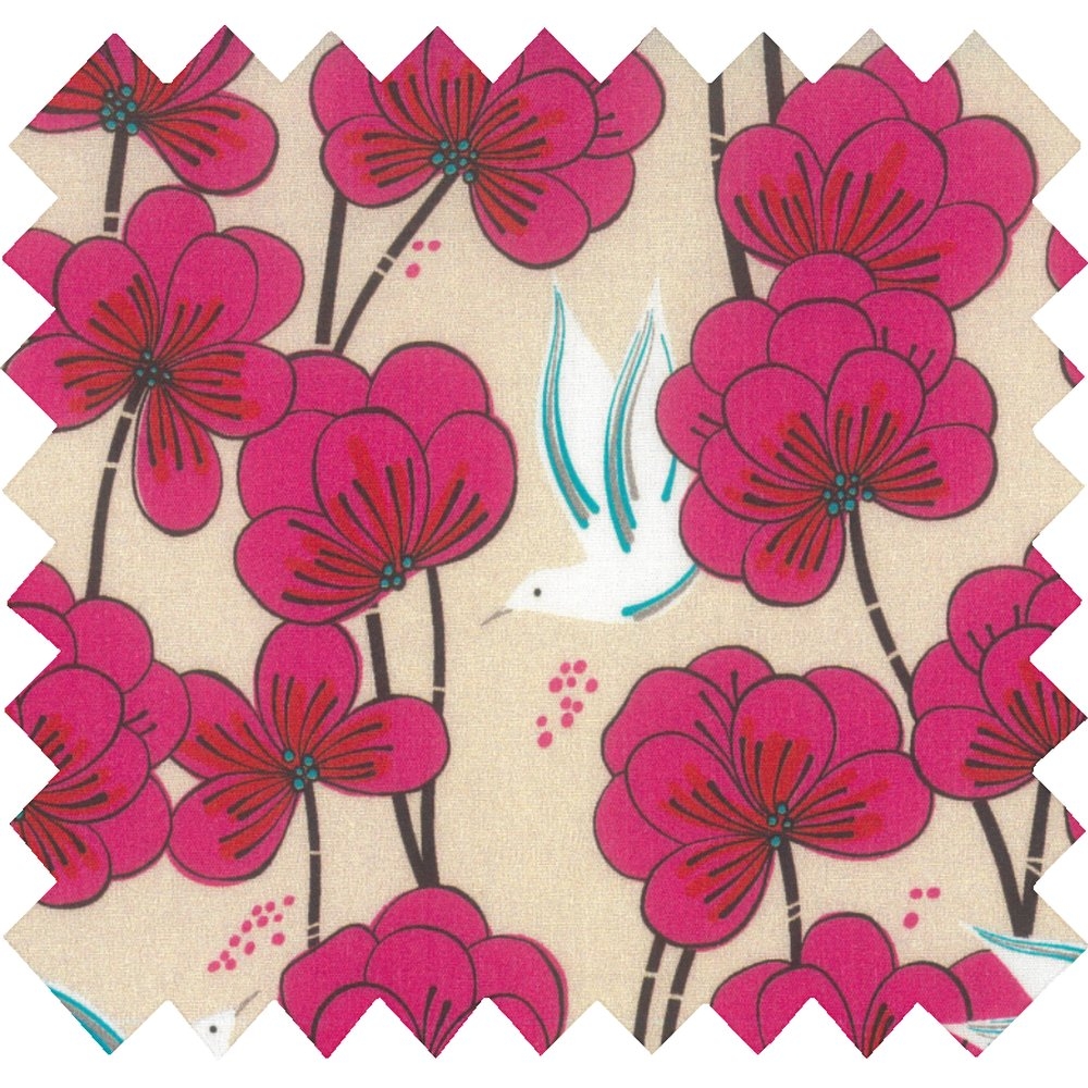 Coupon Tissu 50 Cm Paradis Fuchsia Ex1111