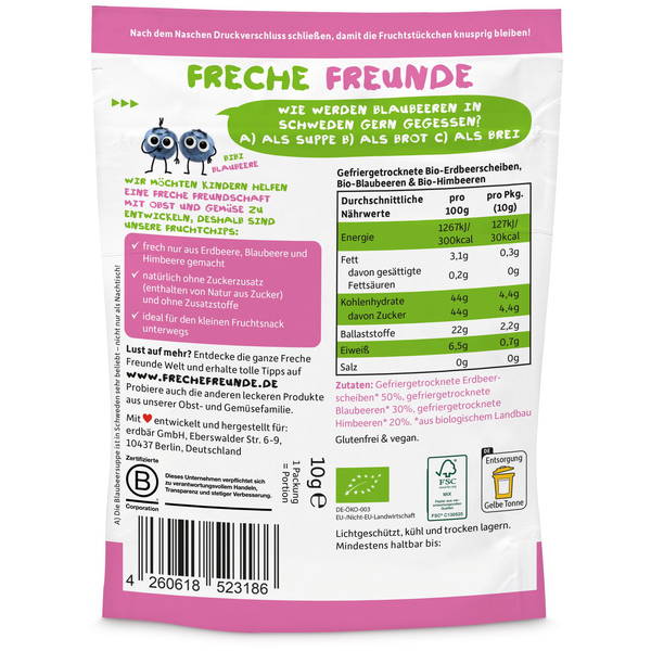 Freche FreundeFreche Freunde   Bio Fruchtchips Roter Beerenmix