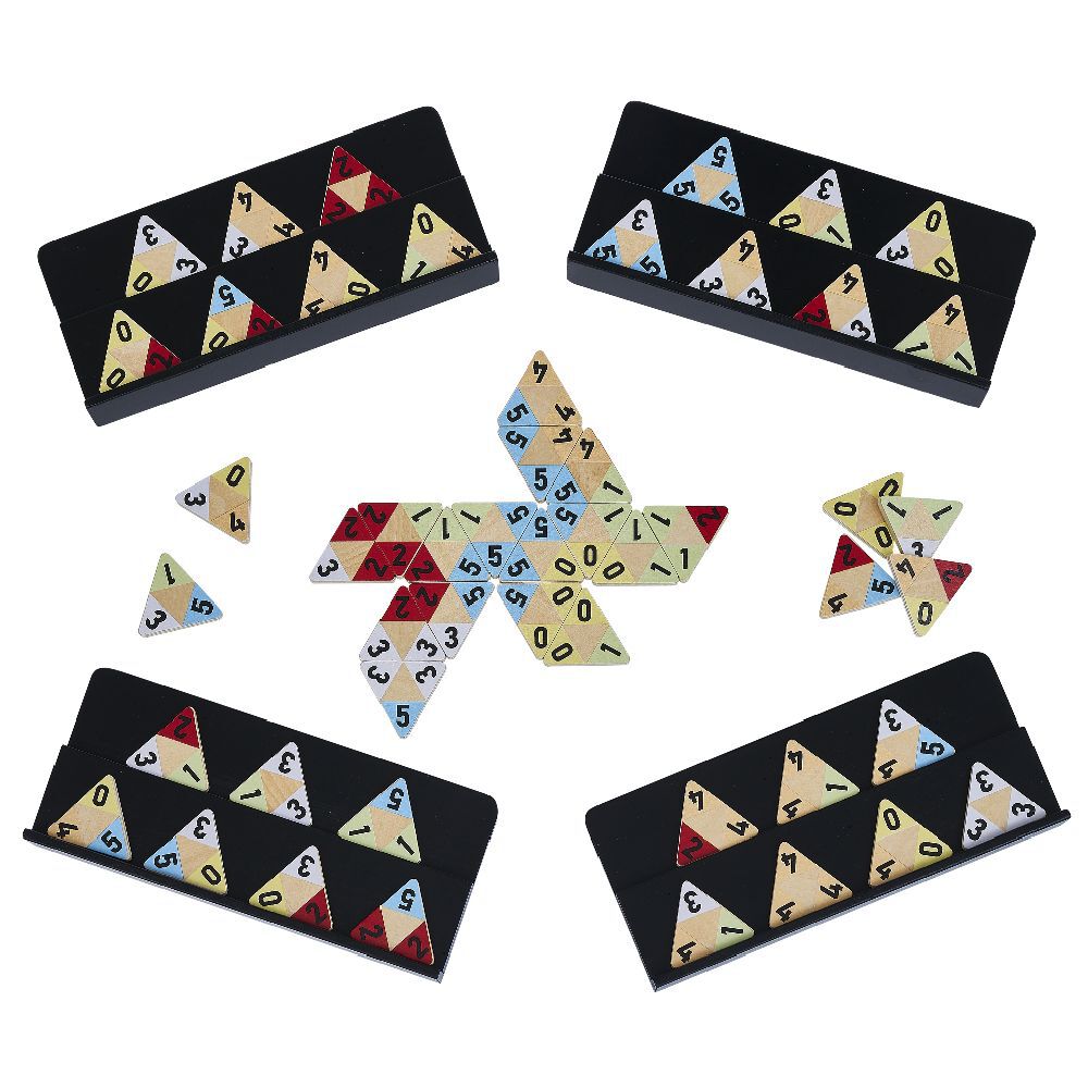 Jeu de société domino triangulaire en bois