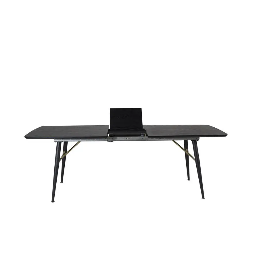 Eettafel Zwart Hout Uitschuifbaar - 220x85x75cm - Gold