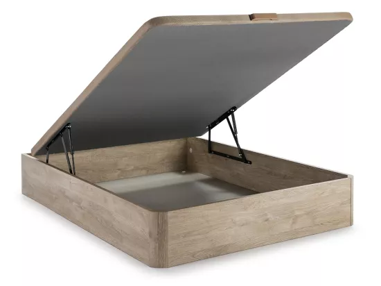 Ensemble 160 x 200 cm sommier coffre naturel clair + matelas ressorts ensachés ép.22cm - PRESTIGE de YSMÉE
