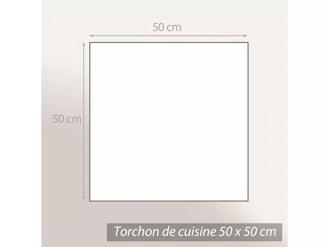 Lot de 2 torchons de cuisine 50x50 cm coton FRIENDS motif chiens marron