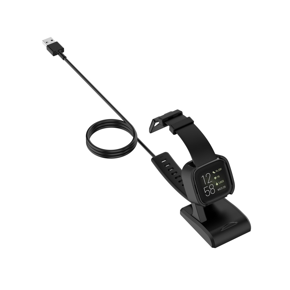 (1m) Fitbit Versa 2 USB A Ladestation Dockingstation   Smartphone Halterung - Schwarz