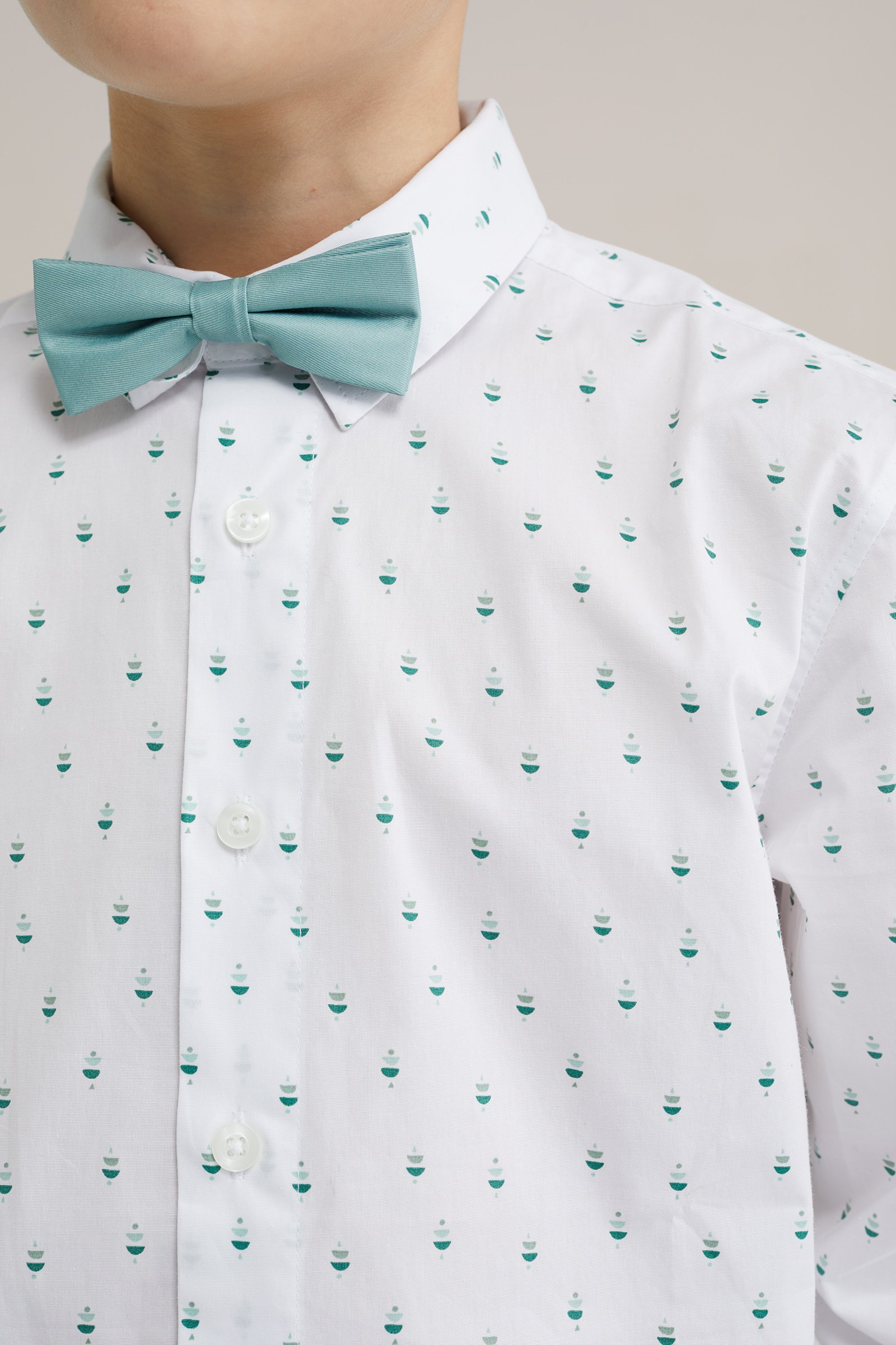 Jongens overhemd met afneembare vlinderdas WE Fashion Witgoud