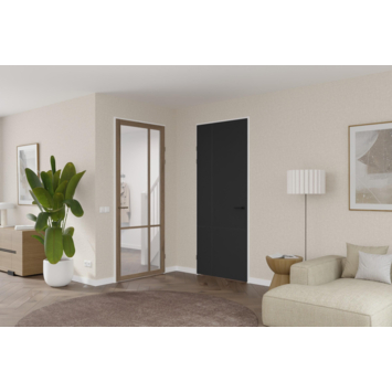 Arne & Bodil binnendeur ABE103 blank glas - donker eiken houtlook afwerking