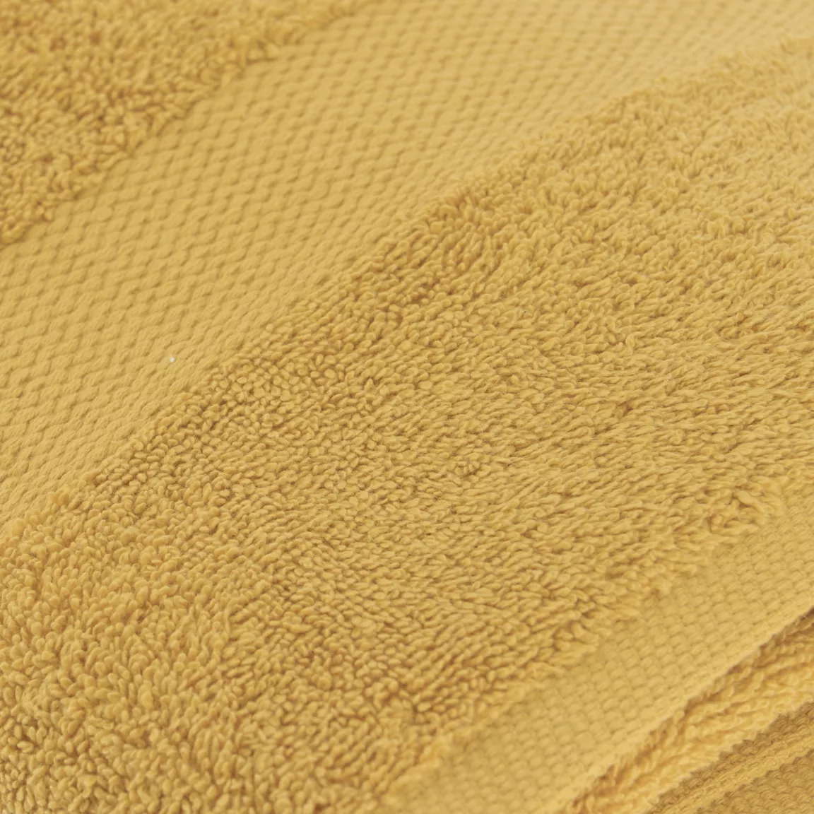 Serviette de bain coton (90 x 150 cm) Timeless Jaune moutarde