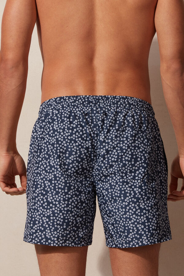 Maiô boxer com estampa microfloral