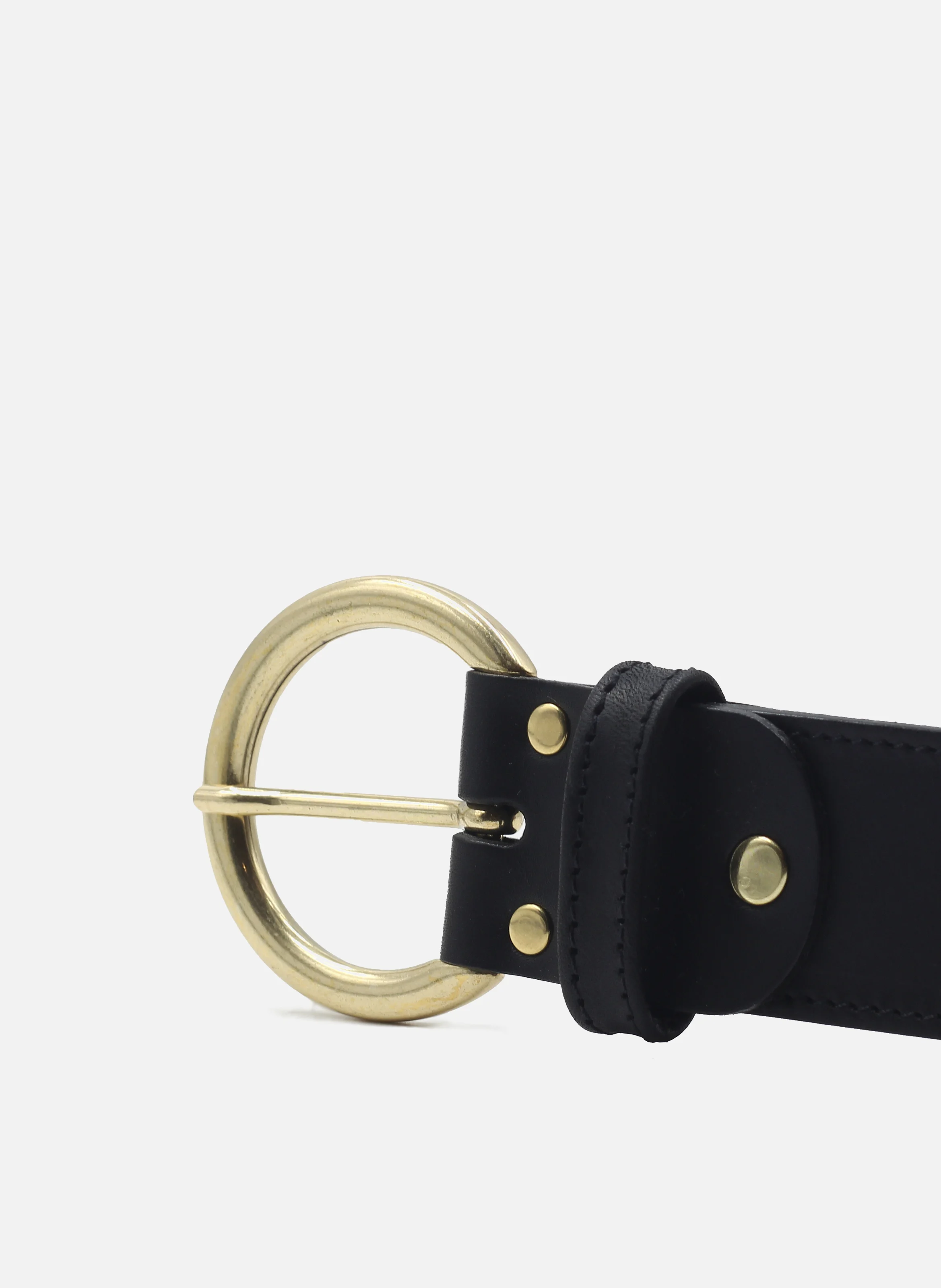 Ceinture bohème cuir lisse | Noir