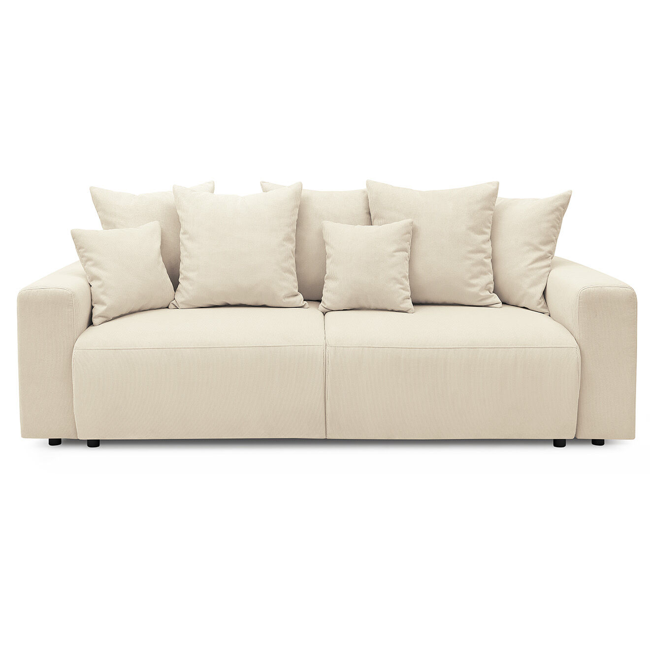 Bobochic Canapé 3 places convertible velours côtelé Envy beige - 245x102x88 cm