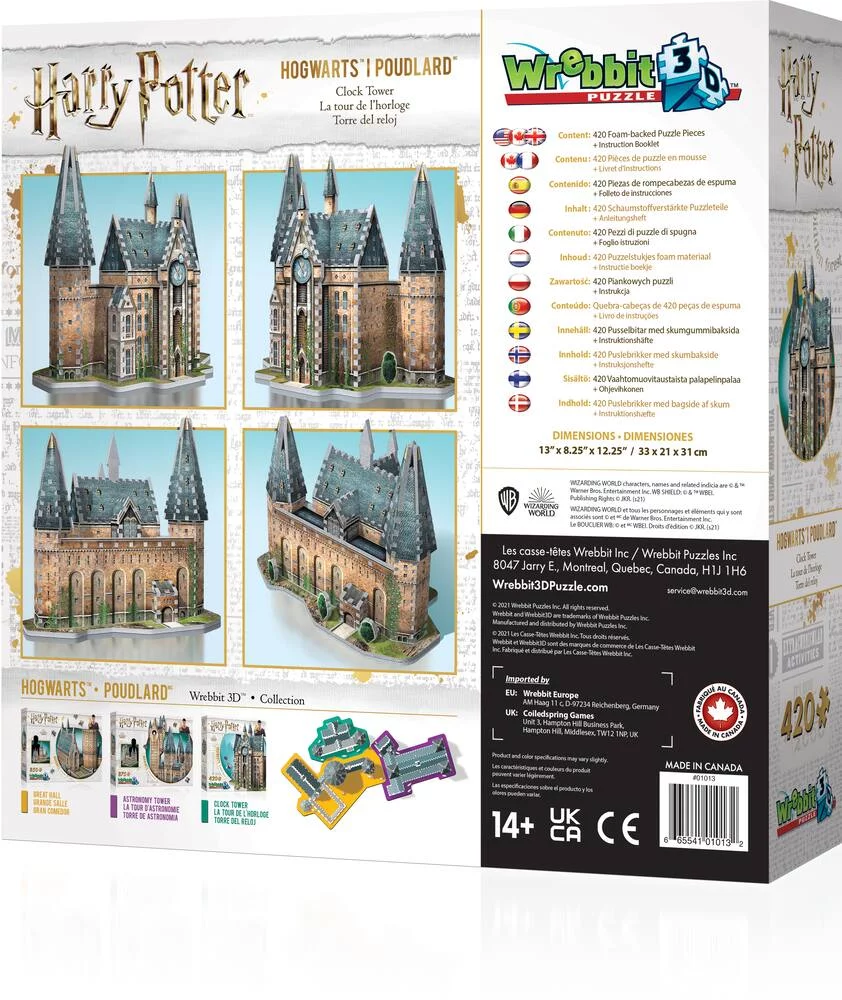 HARRY POTTER - PUZZLE 3D - POUDLARD LA TOUR DE L'HORLOGE 420 PIECES