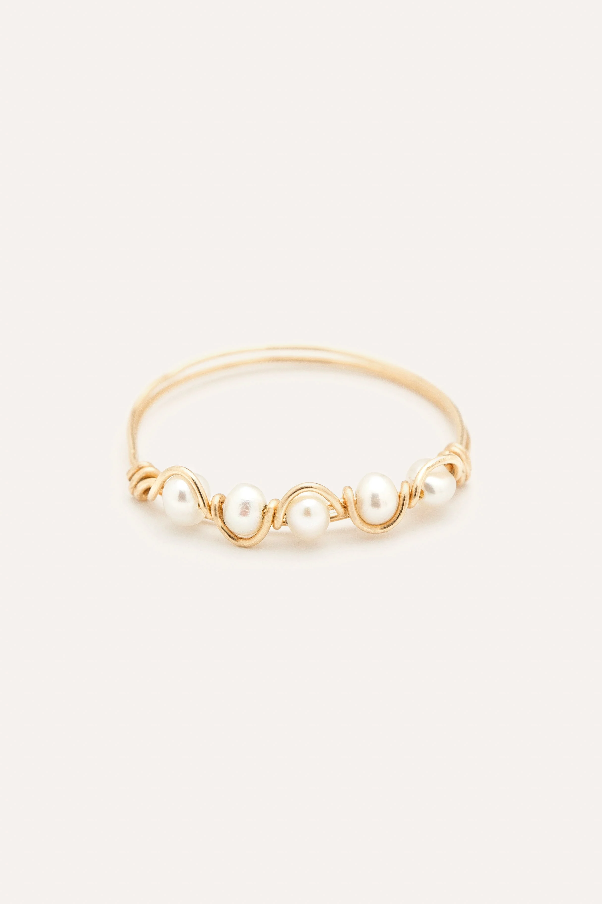 Bague vague perles | Blanc