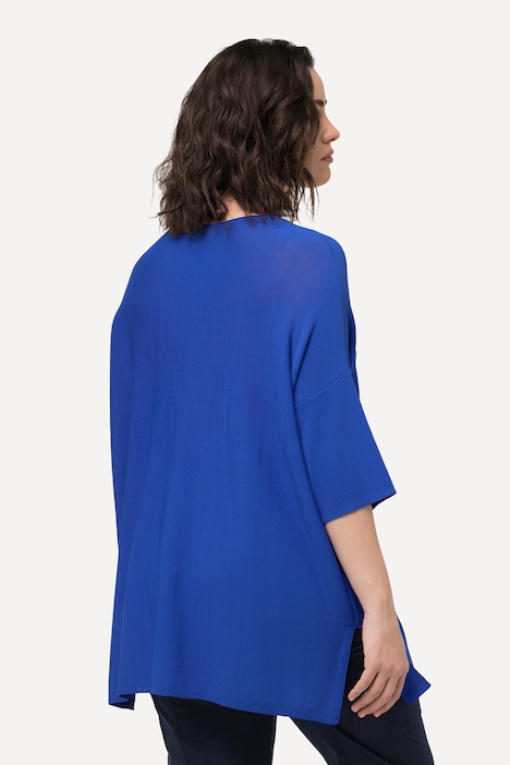 Pullover, Oversized, V-Ausschnitt, Halbarm