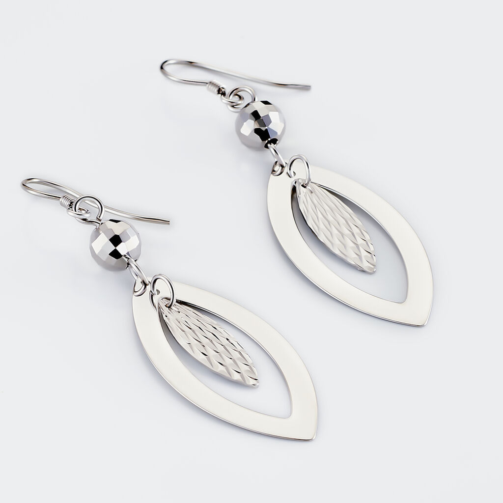 Boucles D'oreilles Pendantes Lucinda Argent Blanc