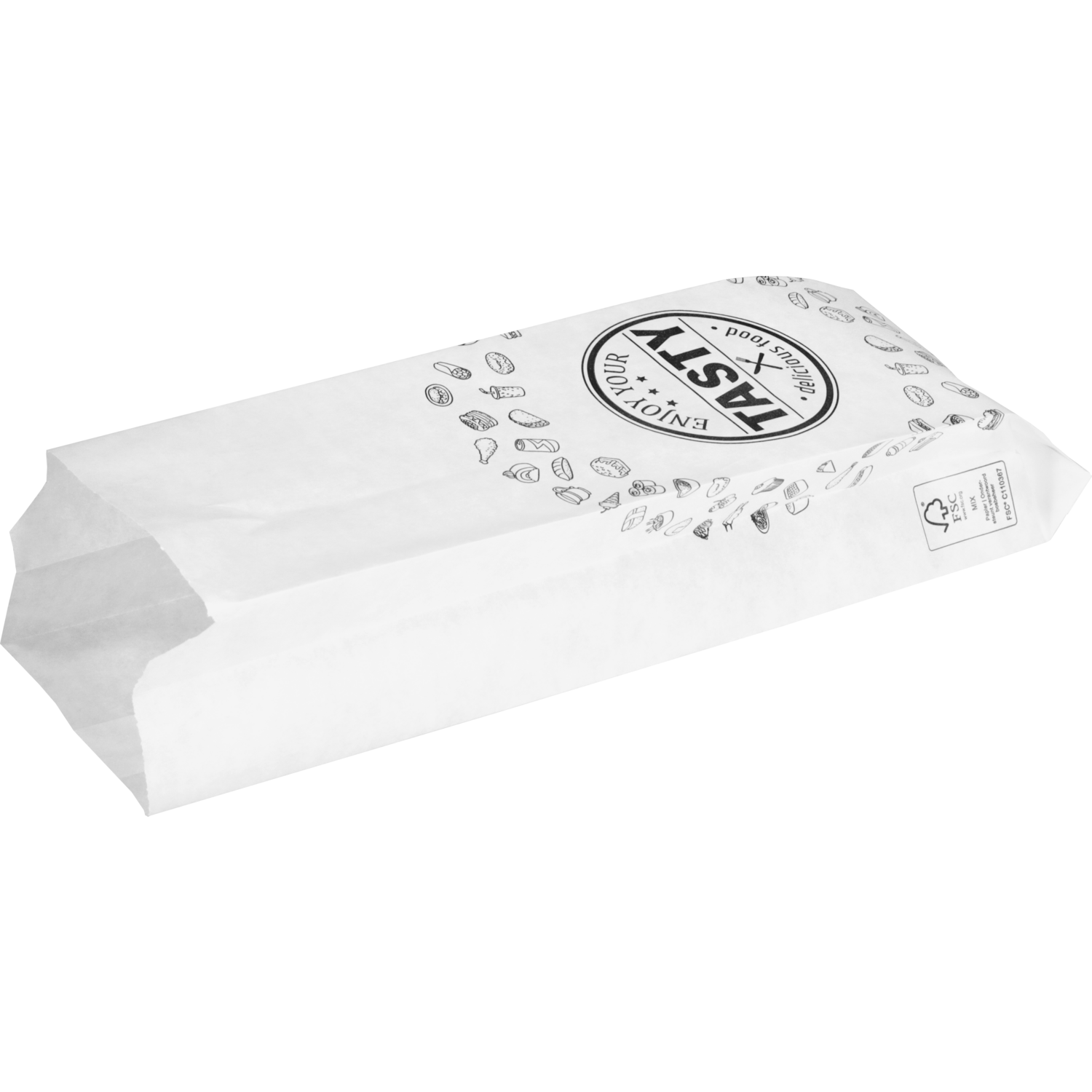 Zak, Frikandelzak, Ersatzpapier, Nr. 10, 9.5/ 3,25x34cm, TASTY, wit
