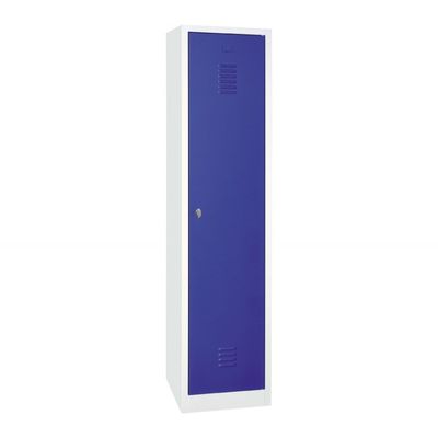 Vestiaire industrie salissante monobloc 1 colonne - H180 x L40 x P50 cm - gris/bleu