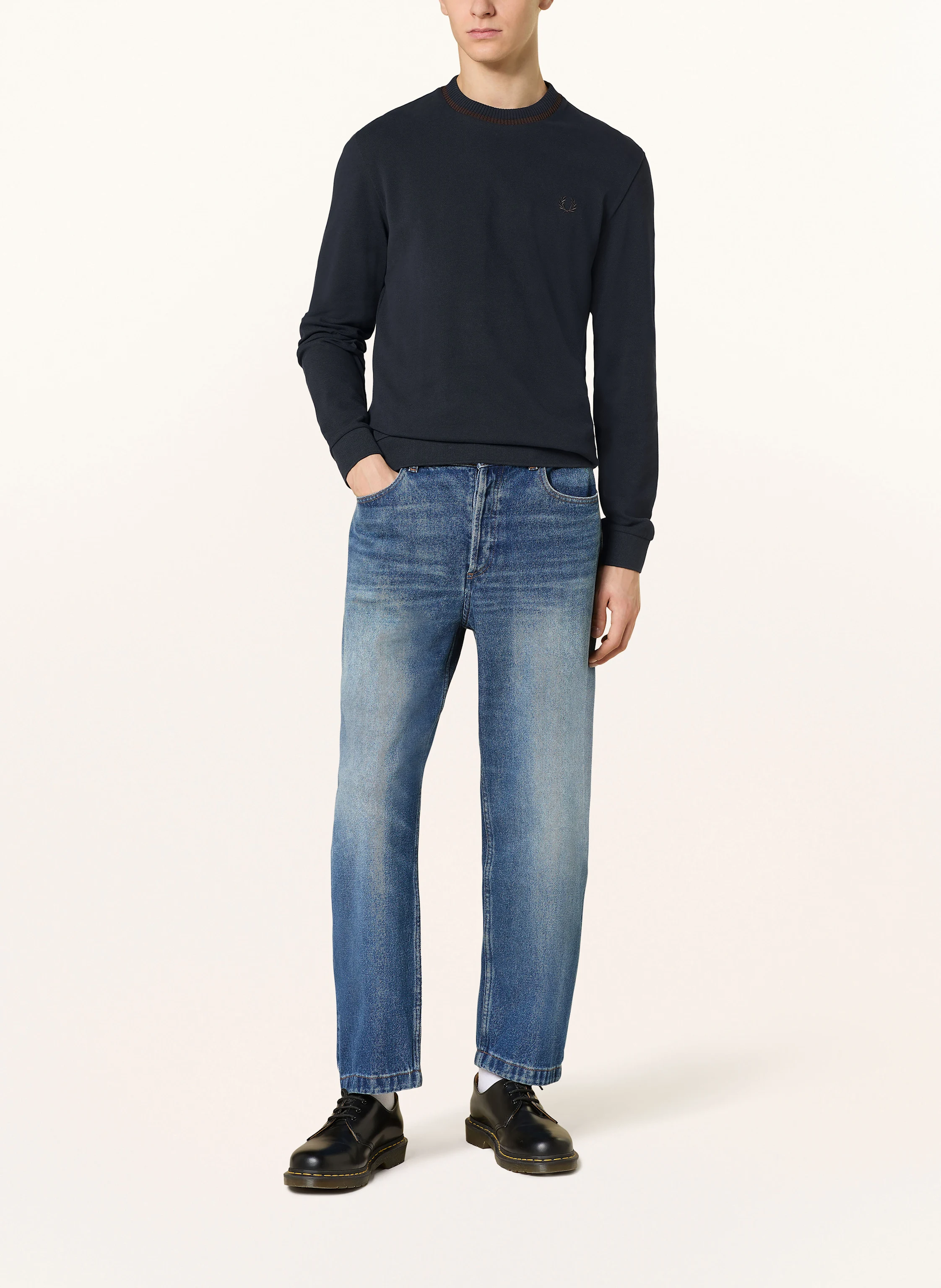 FRED PERRY Longsleeve aus Piqué
