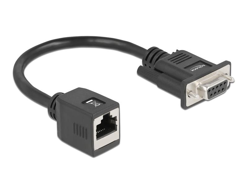 Delock Netzwerk-Adapter RS232/422/485 Buchse - LAN Ethernet Delock Seriell RS-232/422/485 Adapter DB9 Buchse zu RJ45 Buchse