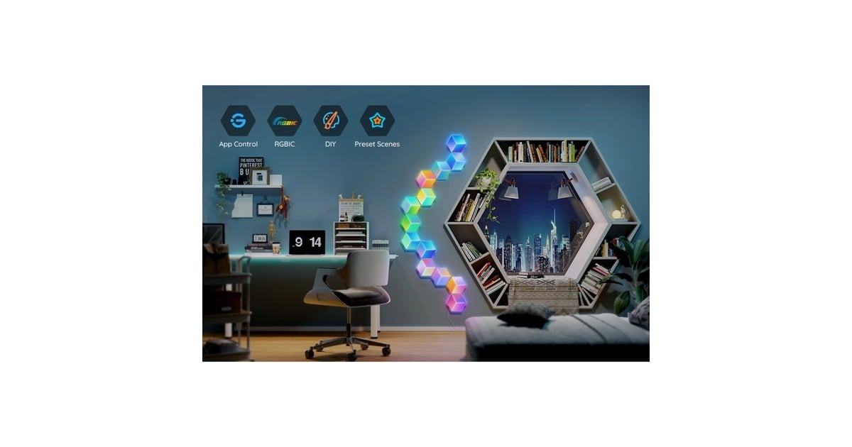 GoveeH6066 Glide Hexa Pro LED Light Panels - 10-pack sfeerverlichting  (RGBIC)