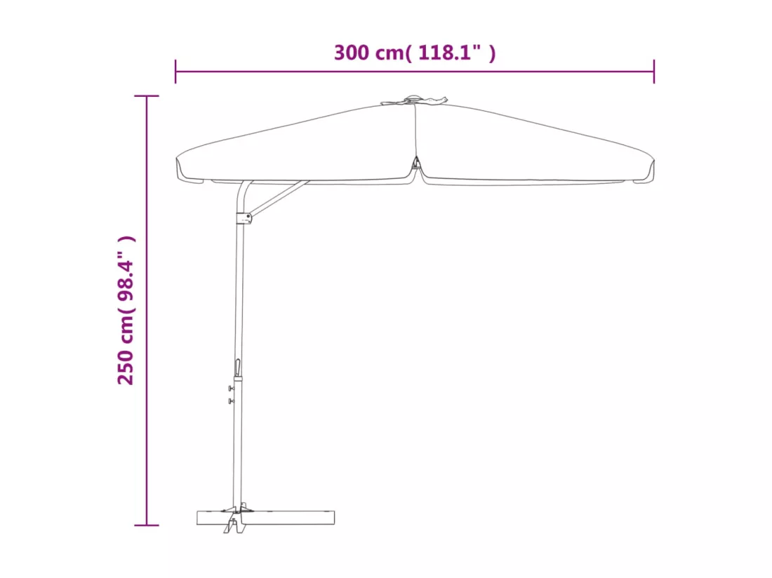 Parasol d'extérieur avec mât bleue 02_0008190