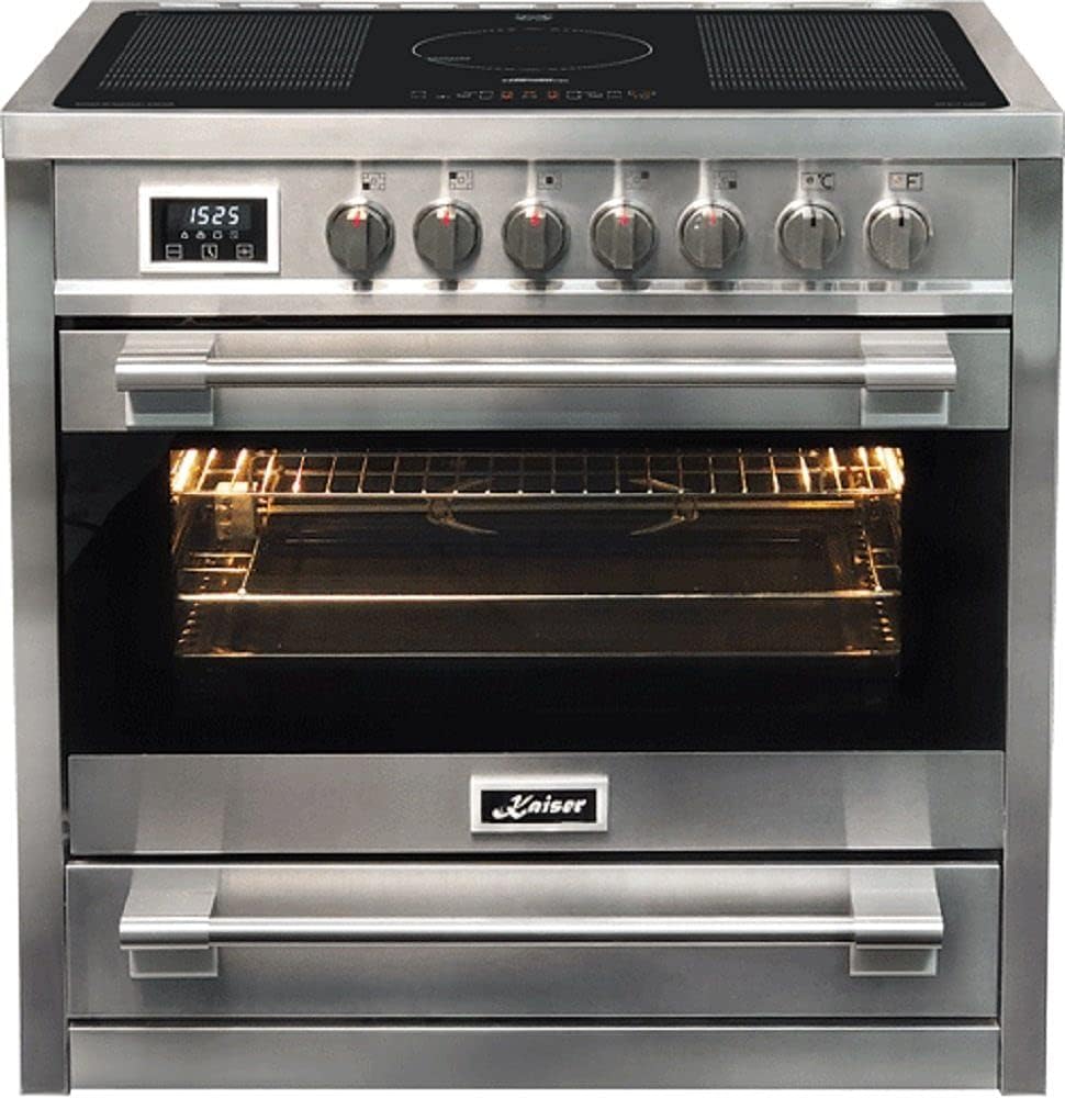 Kaiser Induktions-Standherd HC 93691 IR, Elektro Standherd 90 cm/Kaiser Empire mit Induktionskochfeld /5 Kochzonen/8 Multifunktions-Elektro-Backofen/Selbstreinigung/115 L