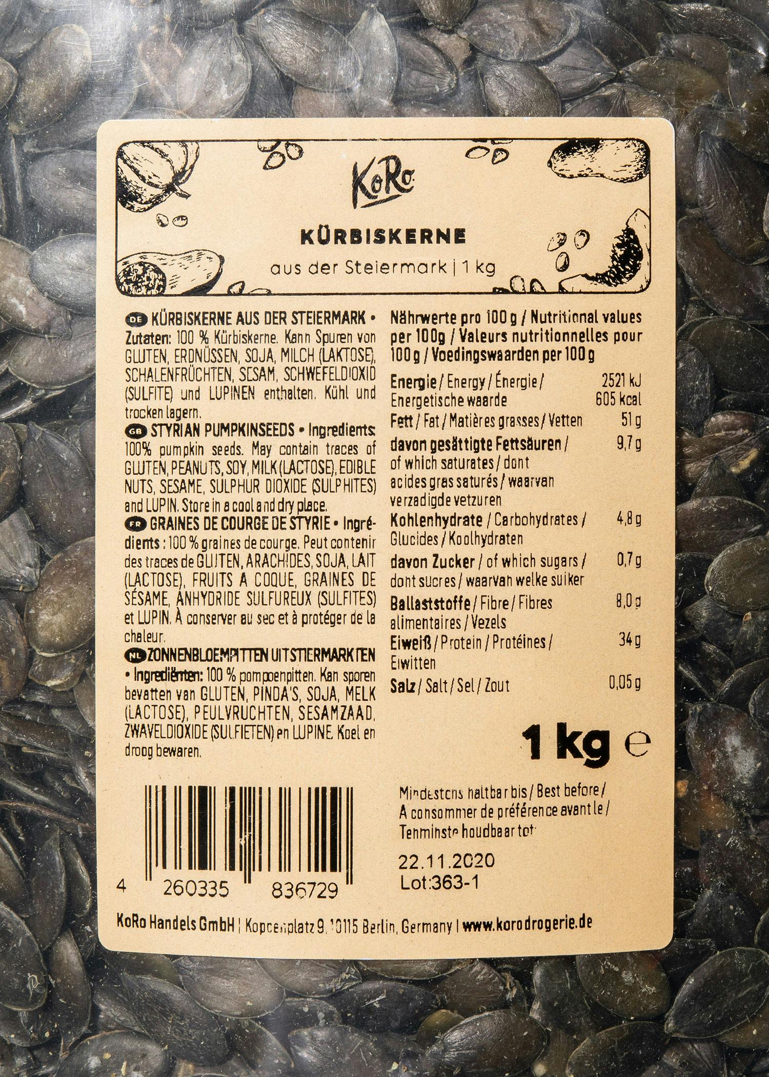 Kürbiskerne aus der Steiermark 1 kg