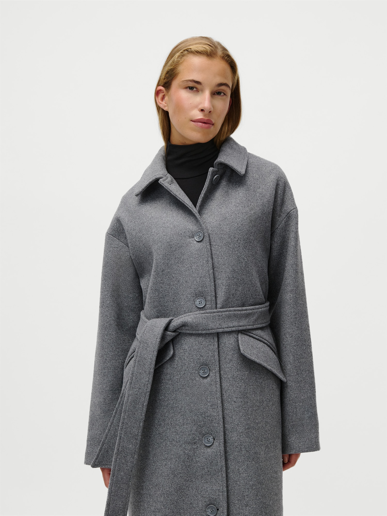 LeGer Langmantel »Anaida, LeGer by Lena Gercke«, Regular fit mit Rundhalsausschnitt