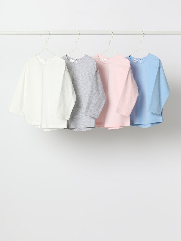 Pacote com 4 camisetas básicas de manga comprida - Azul Claro