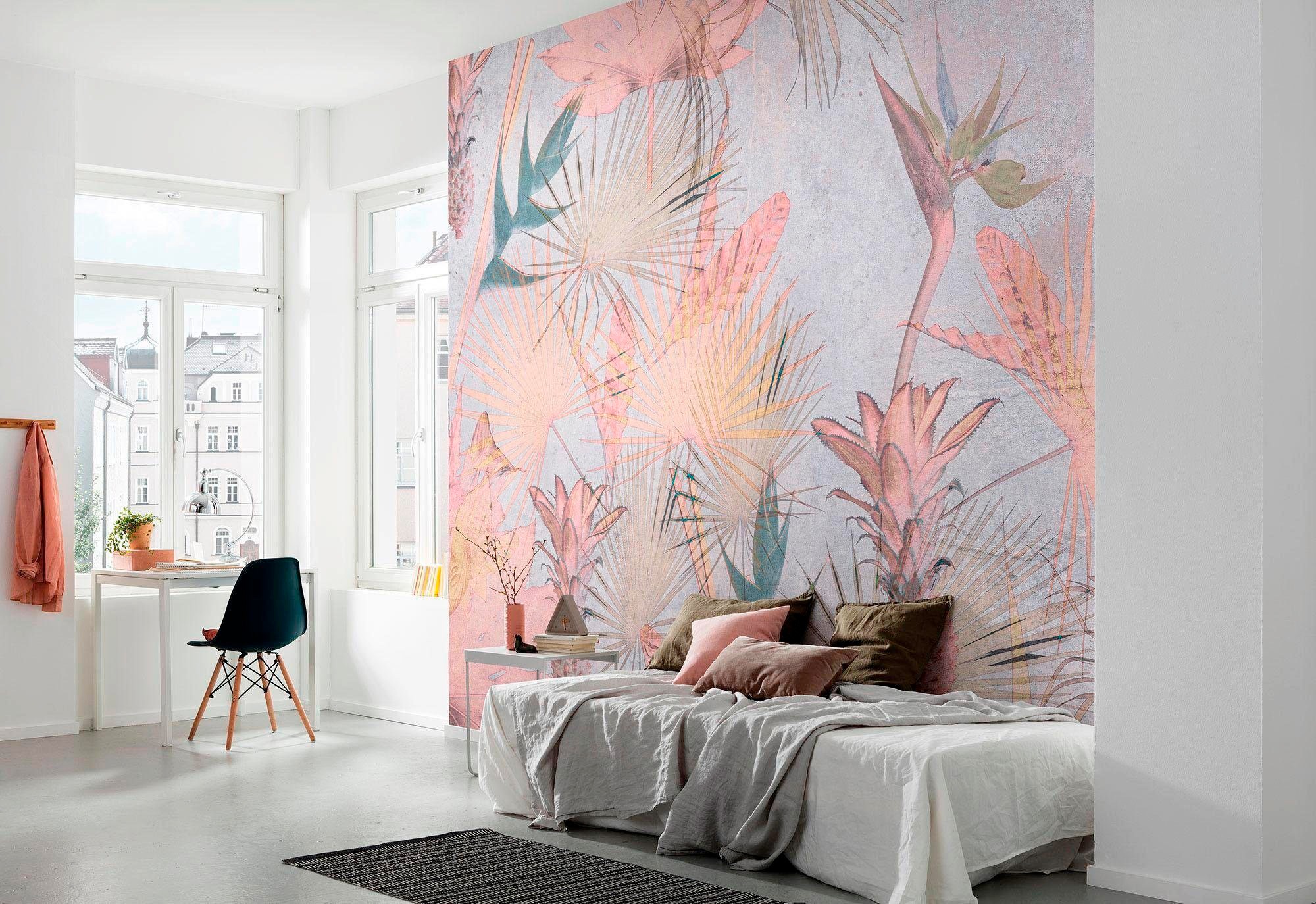 Komar Fototapete »Tropical Concrete - Grösse 368 x 254 cm« bedruckt glatt Wohnzimmer, Schlafzimmer