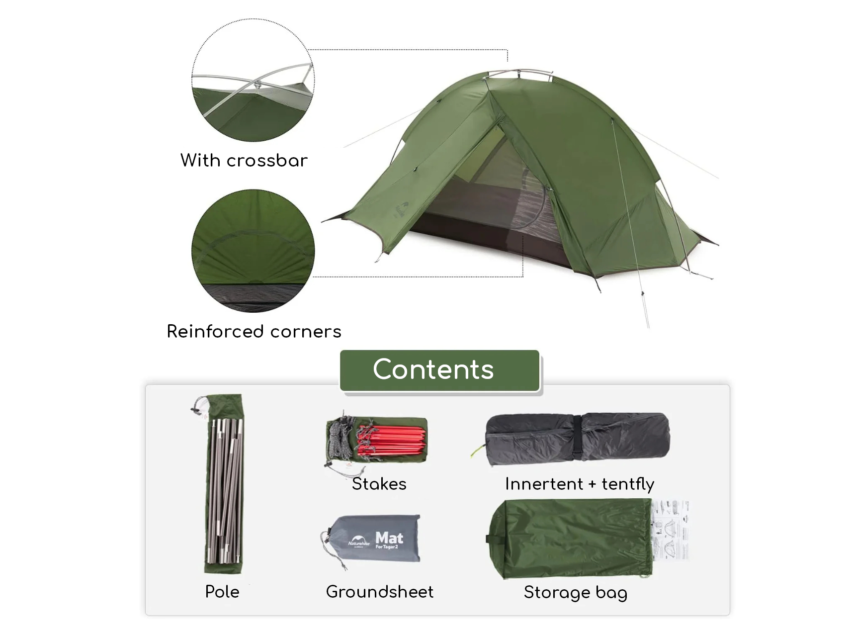 Naturehike Tagar 1-persoons tent - Green