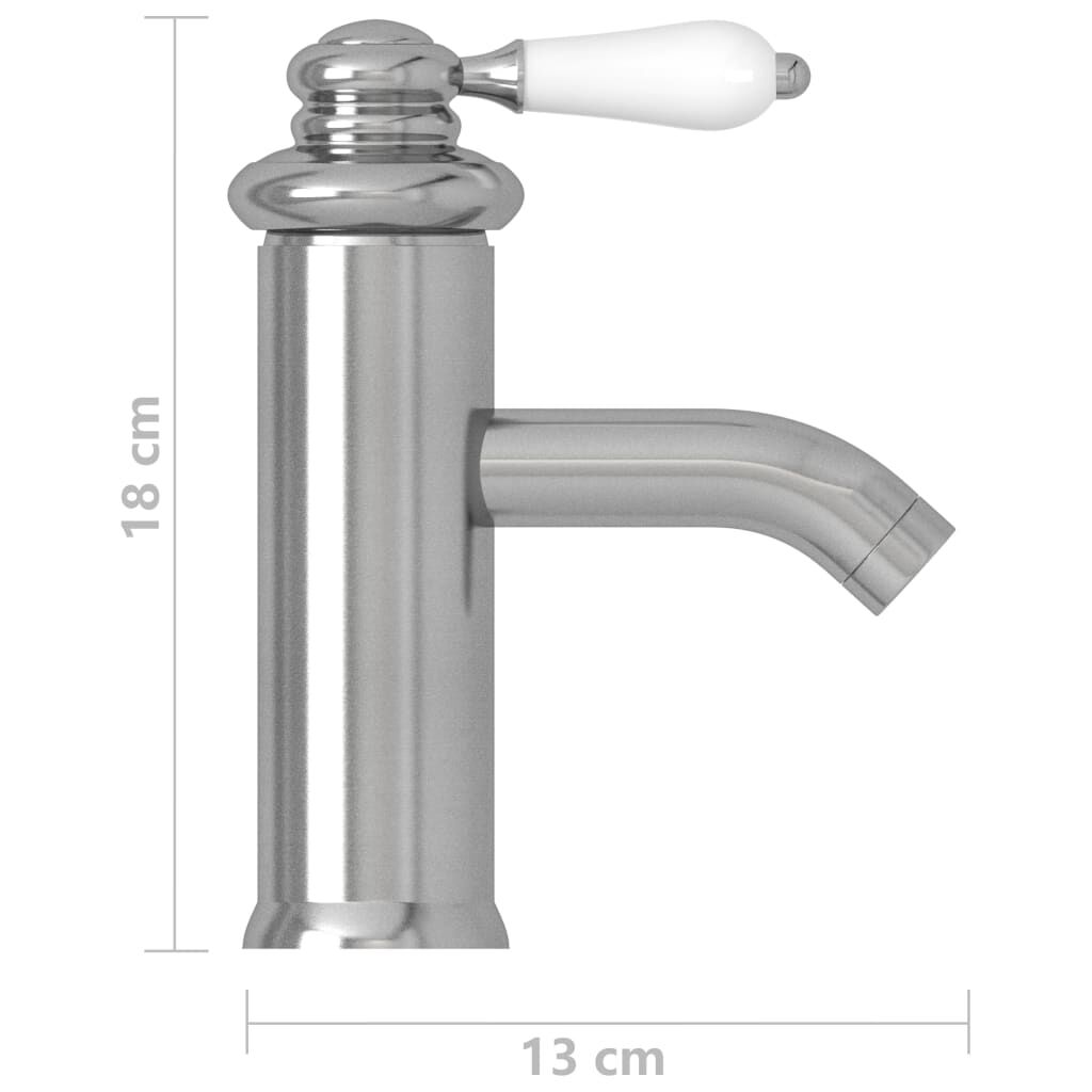 vidaXL Wastafelkraan, zilver, 130x180 mm