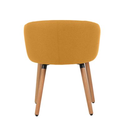 Fauteuil ARCO - 4 pieds bois - jaune safran
