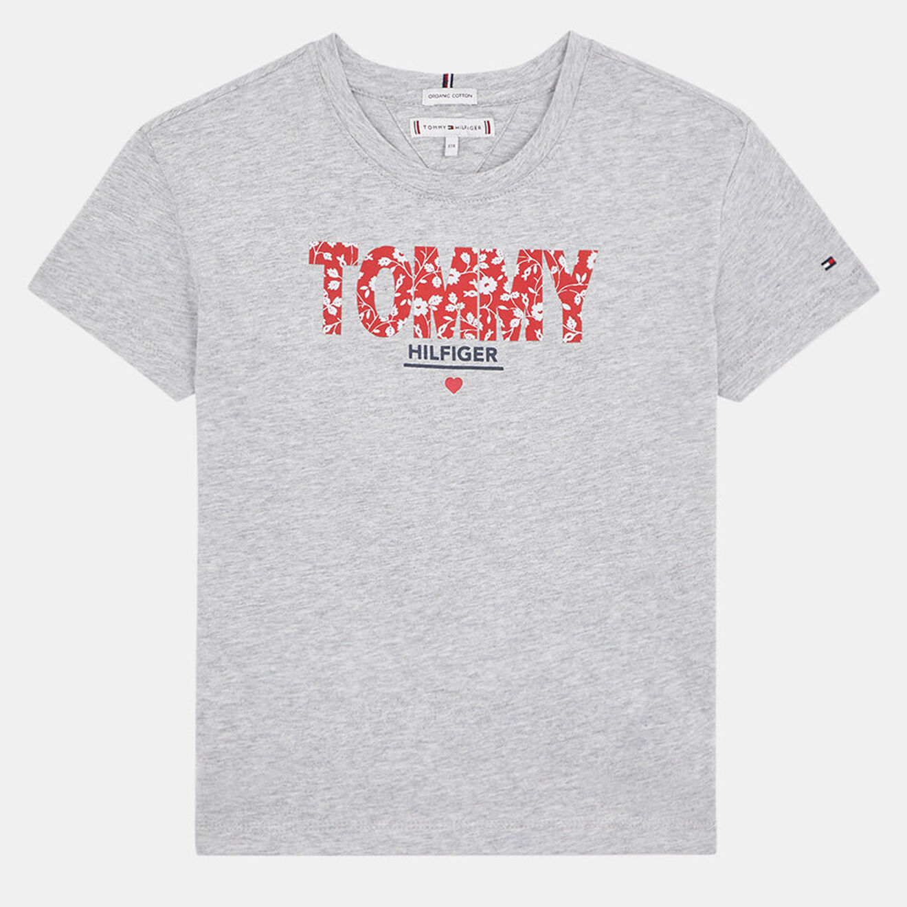 Tommy Hilfiger T-Shirt en Coton organique Tommy Fleur gris