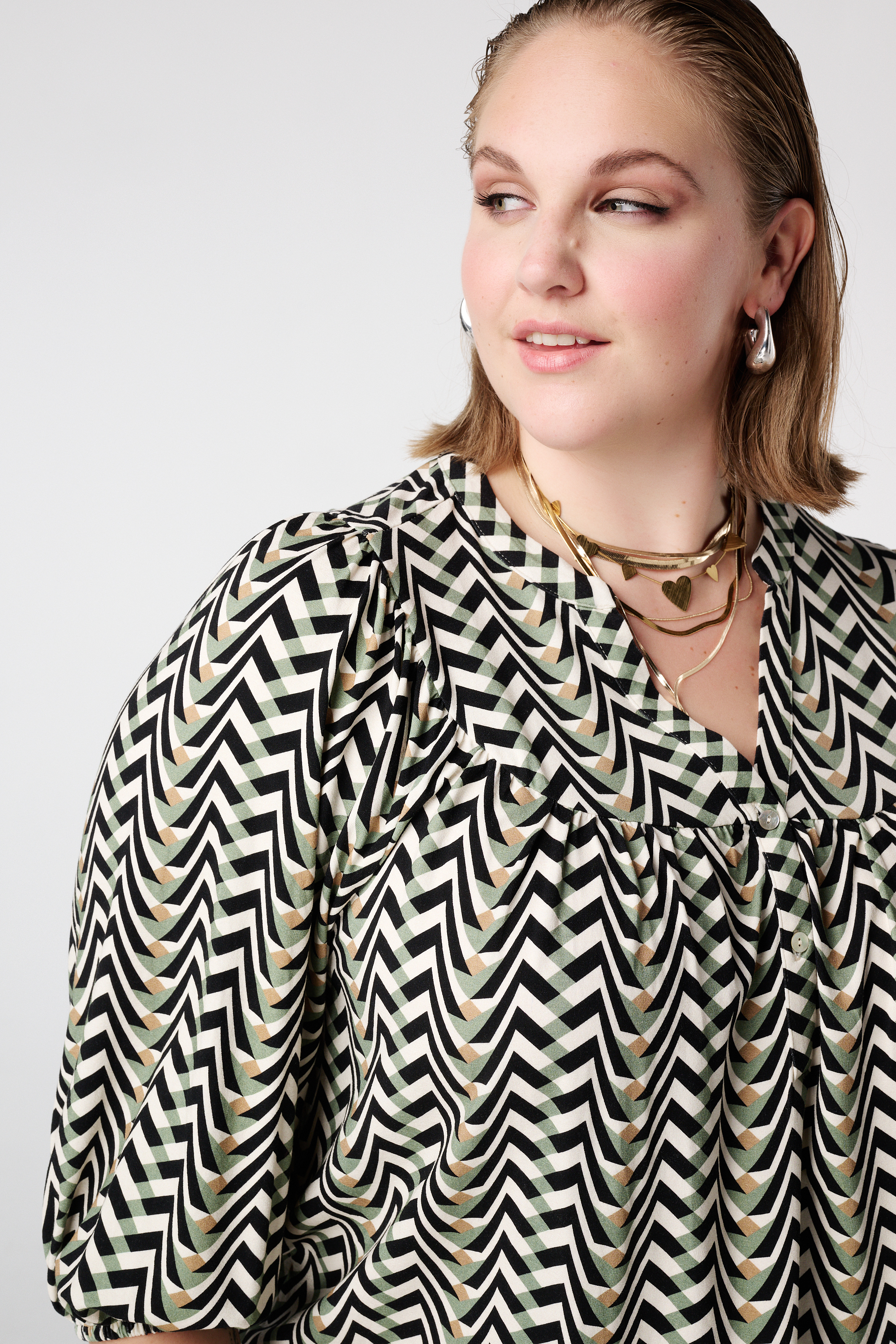 Jersey top met print Multi Mint