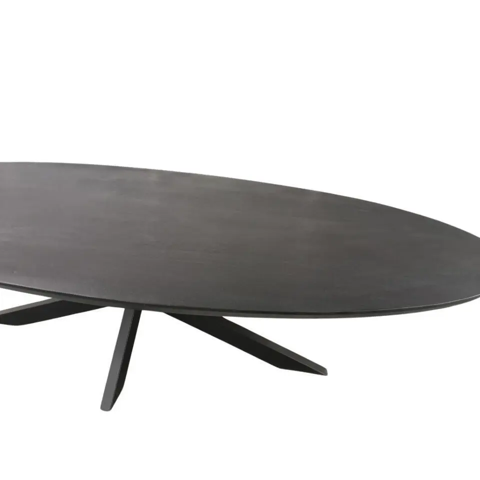 Eettafel Zwart Hout/Metaal - 240x110x76cm - Brandy