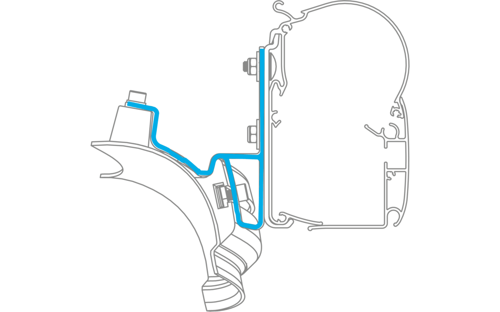 Dometic VW T5 California Adapter 2 teilig