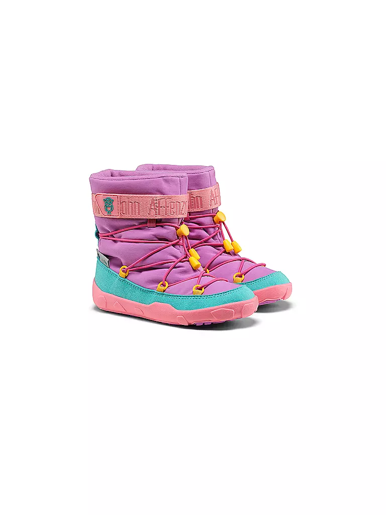 AFFENZAHN Kinder Winterstiefel  VEGAN SNOWY Eule lila