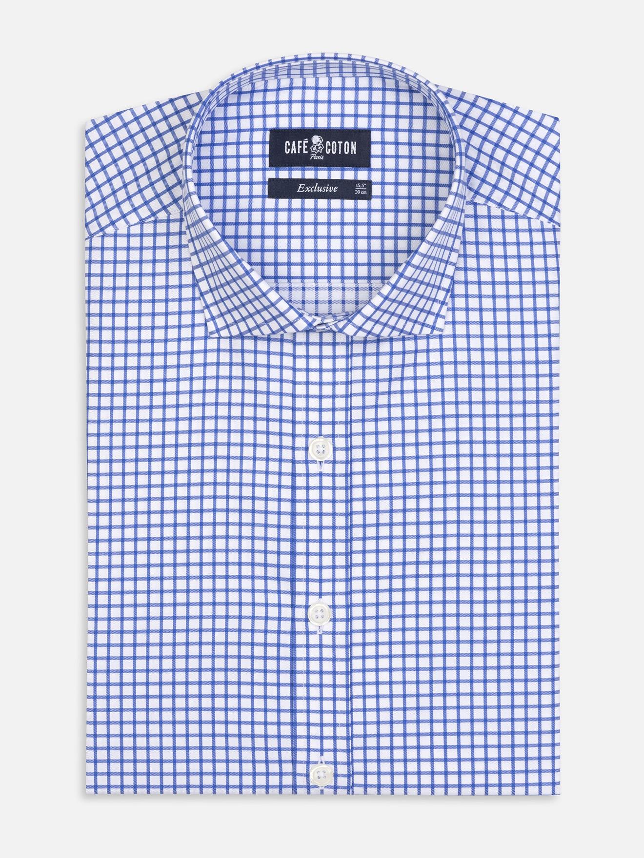 Chemise Carlton à carreaux bleus