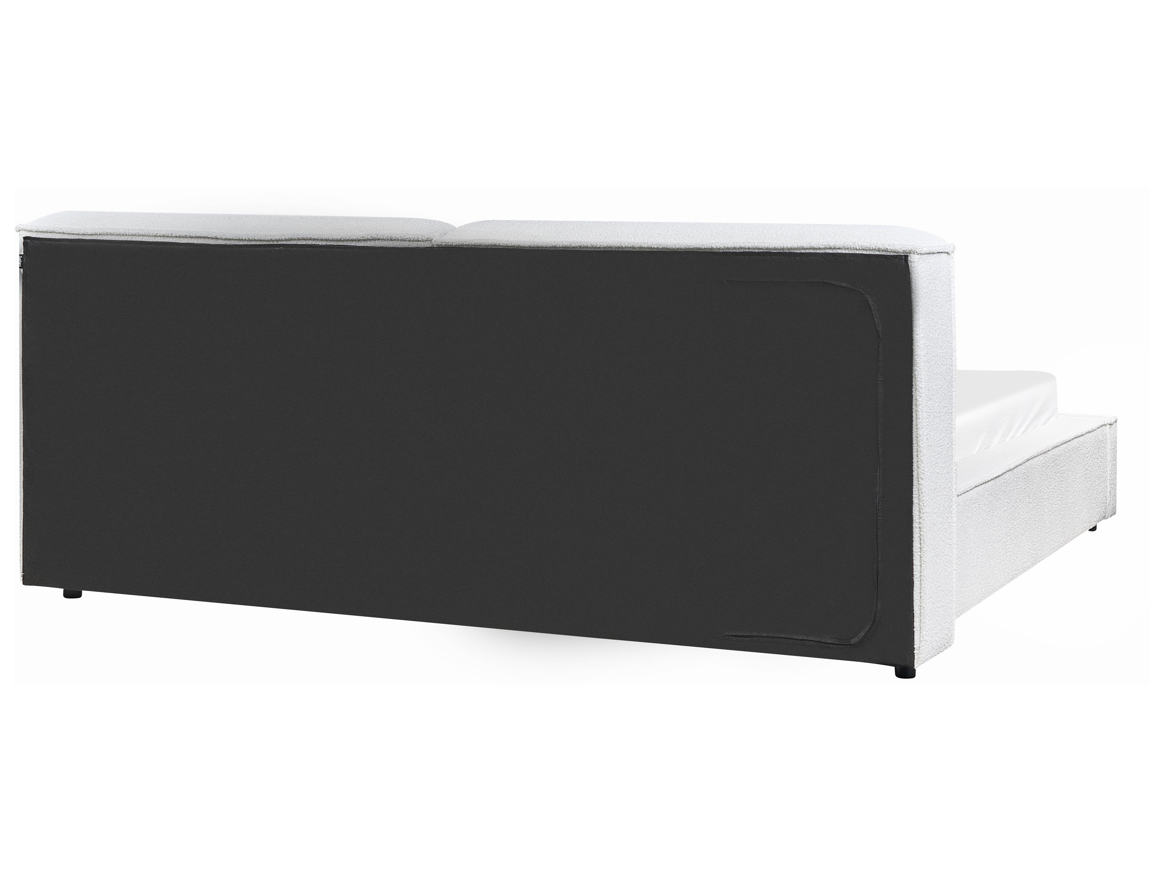 Bed Bouclé LINARDS 180 x 200 cm Wit