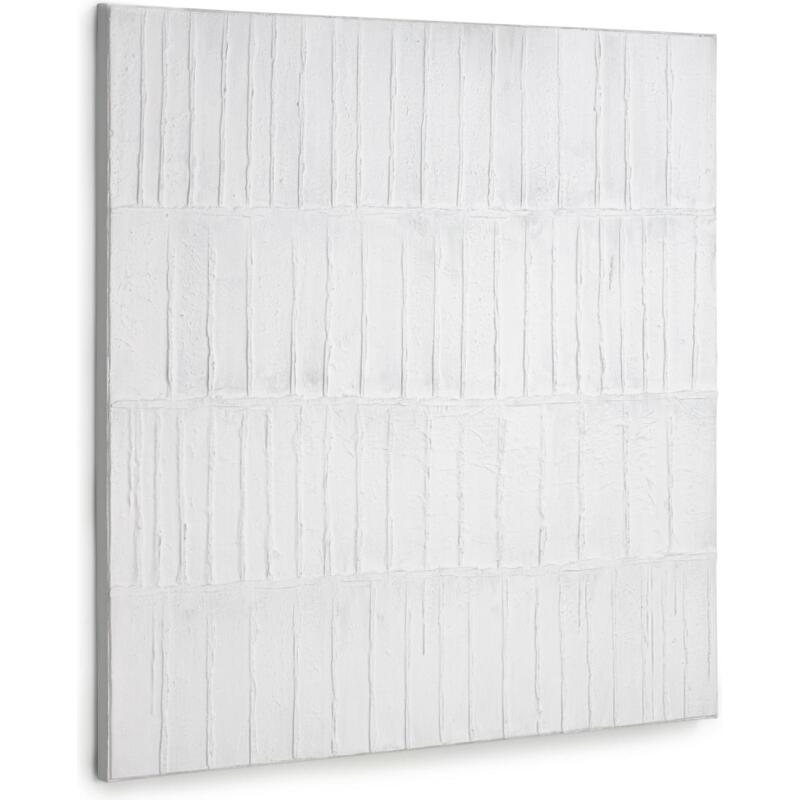 Tableau Basilisa blanc et gris 90 x 90 cm