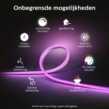 Philips Hue lightstrip outdoor - wit en gekleurd licht 38W - 5m
