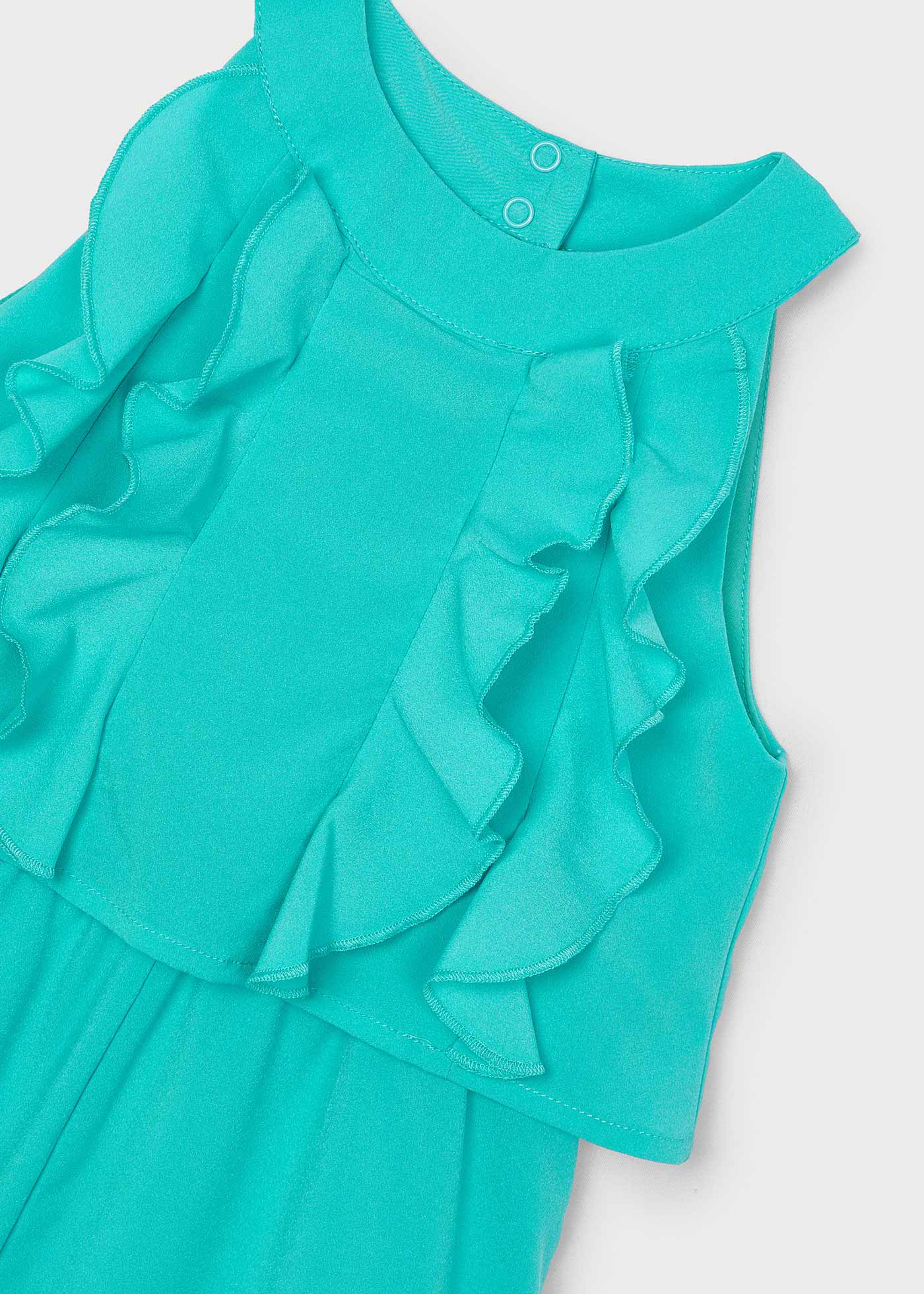 Macacão Jade com babados em crepe para meninas