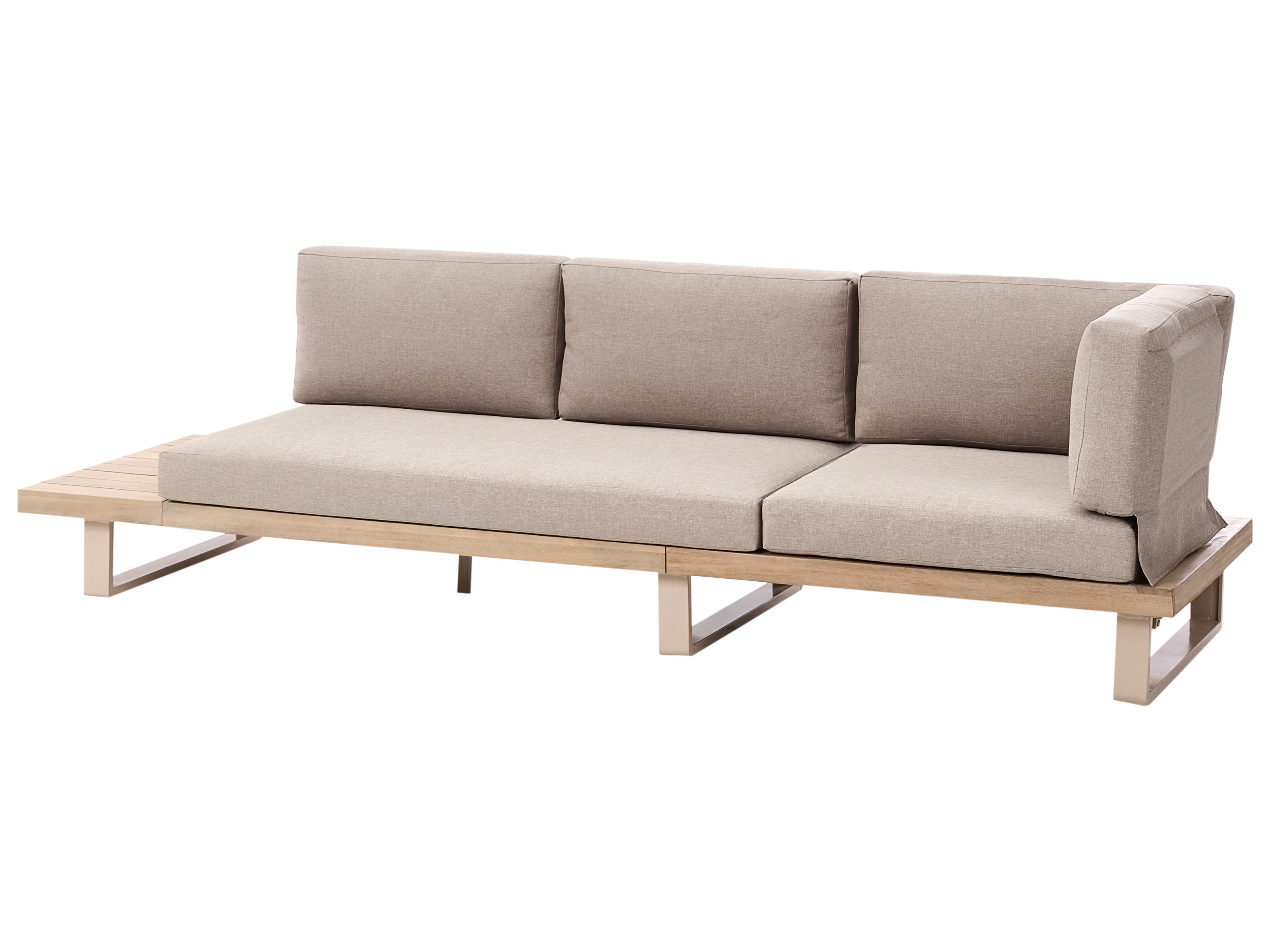 Tuin hoekloungeset met tafel 5-zits MYKONOS rechtszijdig Gecertificeerd acaciahout Taupe