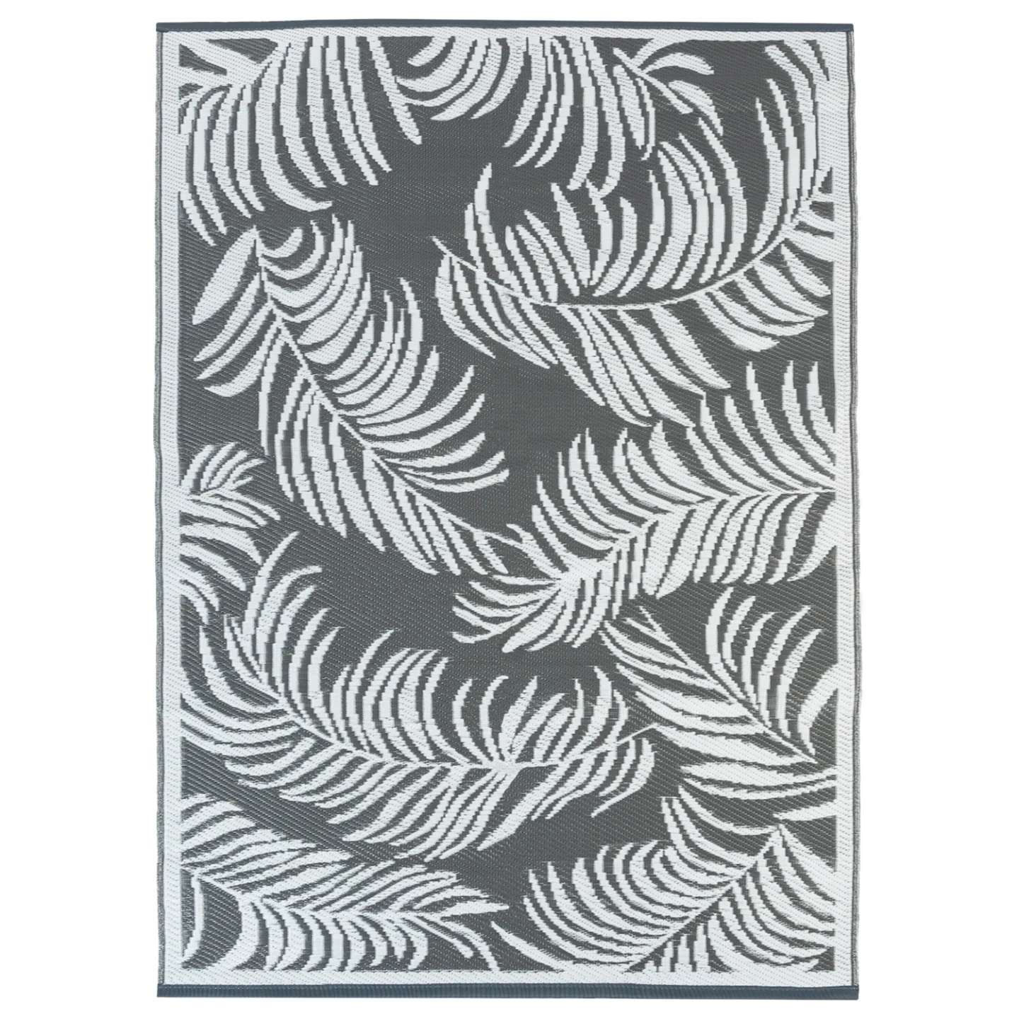 Tapis extérieur COCO tropical gris et blanc 120 x 180 CM