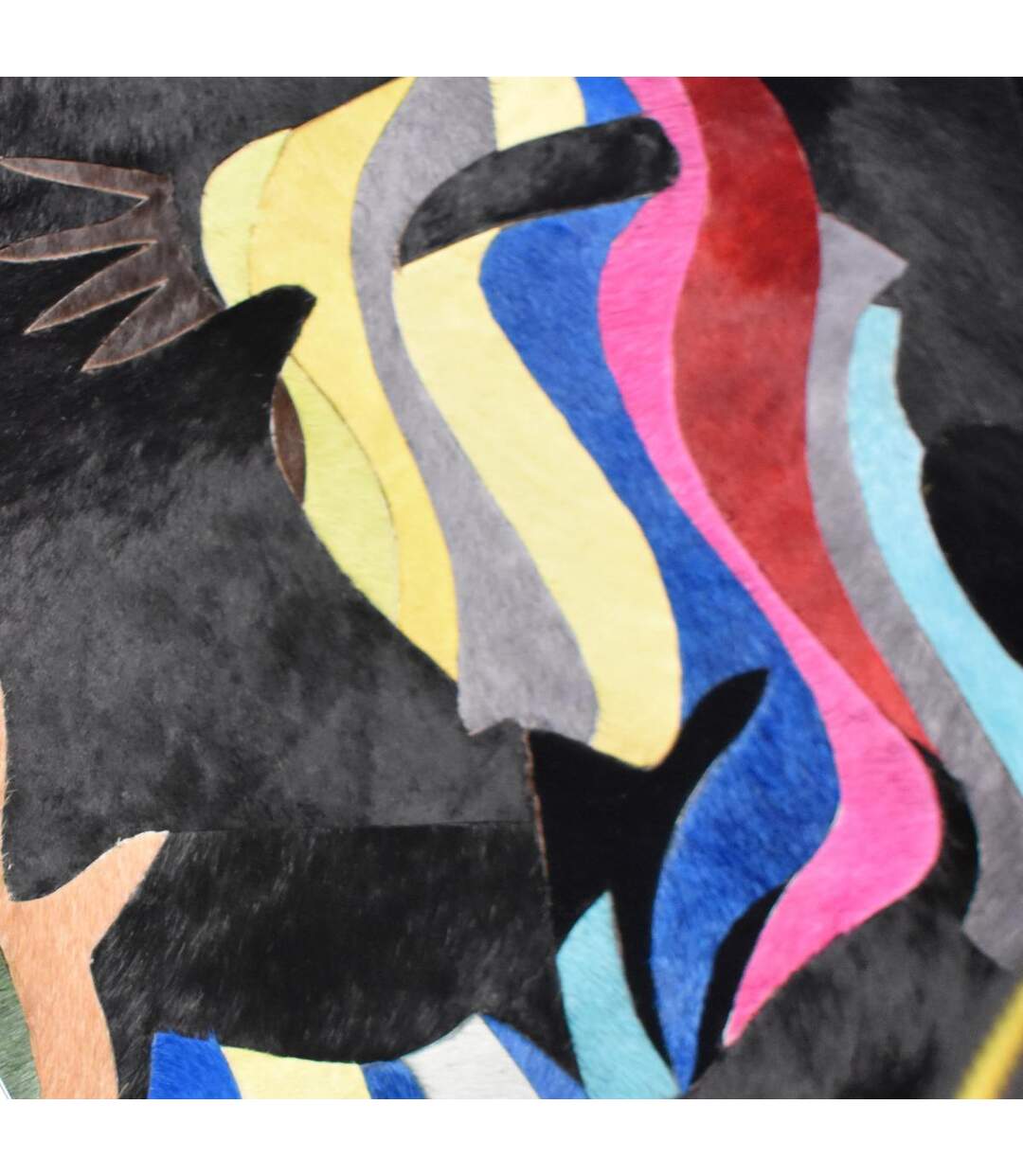 Tableau Fait main FUN Multicolore 51x76 en peau de bête