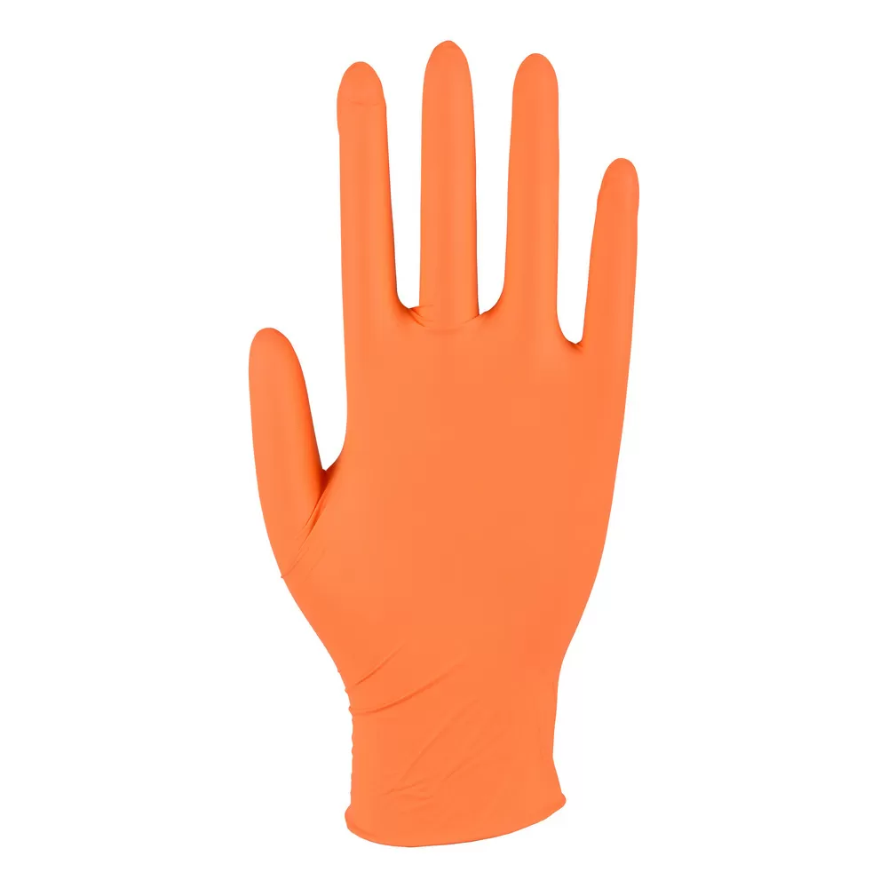 Abena Classic Sensitive Engangshandsker, Orange, Nitril, Pudderfri - Flere størrelser