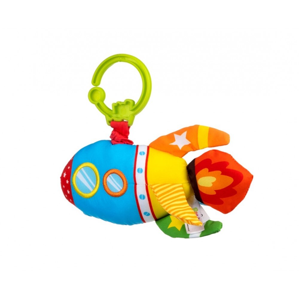 Bali Bazoo Baby Spieluhr Rakete 88748, C-Ring, Einschlafhilfe, Aufzieh-Spieluhr bunt